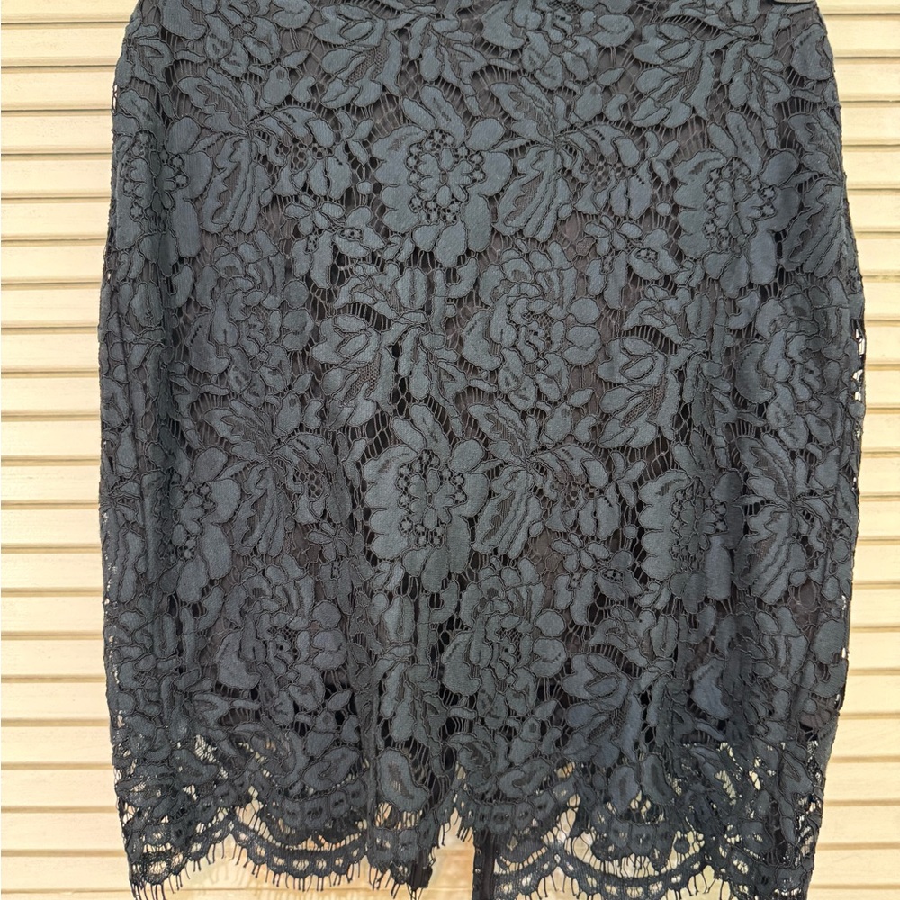 Banana Republic Charcoal Lace Overlay Skirt